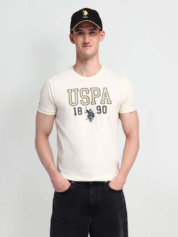U.S. Polo Assn. Denim Co. - White Cotton Printed Muscle Fit T-shirt