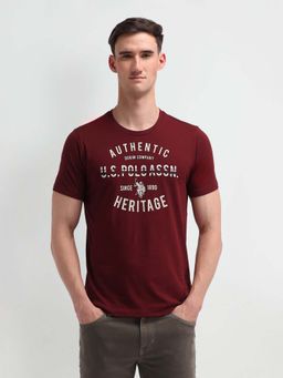 U.S. Polo Assn. Denim Co. - Red Cotton Printed Muscle Fit T-shirt