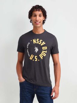 U.S. Polo Assn. Denim Co. - Grey Cotton Printed Cotton T-shirt