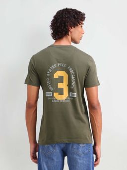U.S. Polo Assn. Denim Co. - Green Printed Muscle Fit T-shirt