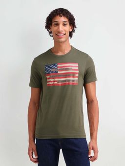 U.S. Polo Assn. Denim Co. - Green Printed Muscle Fit T-shirt