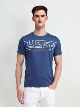 U.S. Polo Assn. Denim Co. - Blue Printed Cotton T-shirt