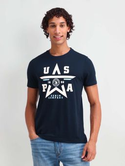 U.S. Polo Assn. Denim Co. - Blue Cotton Printed Muscle Fit T-shirt
