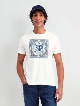 U.S. Polo Assn. Denim Co. - White Cotton Printed Muscle Fit T-shirt