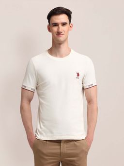 U.S. POLO ASSN. - White Solid Slim Fit T-shirt