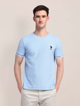 U.S. POLO ASSN. - Blue Solid Slim Fit T-shirt