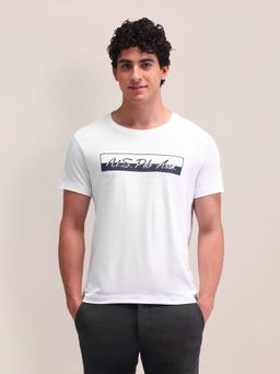 U.S. POLO ASSN. - White Cotton Printed Slim Fit T-shirt