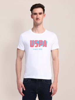U.S. POLO ASSN. - White Cotton Printed Slim Fit T-shirt