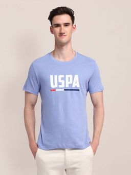U.S. POLO ASSN. - Blue Cotton Printed Slim Fit T-shirt