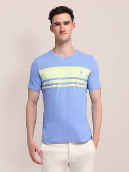 U.S. POLO ASSN. - Blue Horizontal Striped Cotton T-shirt