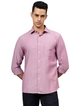 Cantabil - Men Pink Solid Full Sleeves Casual Shirt
