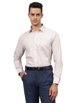 Cantabil - Men Off White Solid Full Sleeves Formal Shirt