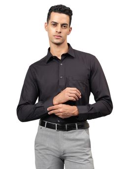 Cantabil - Men Black Solid Full Sleeves Formal Shirt
