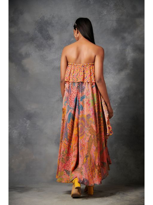 Buy Saundh Konyak Deep Peach Off Shoulder Jumpsuit Online