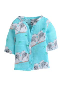 Polka Tots - Unisex Aqua Organic Cotton Full Sleeve Sheep Print Jabla