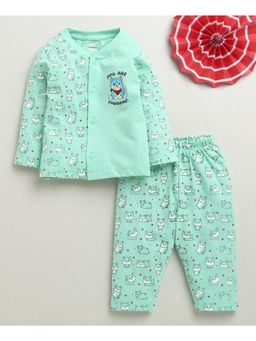 Bumzee - Mint Green Baby Boys Full Sleeves Top and Pyjama