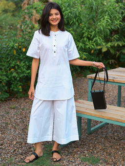 SURMA - Salt & Pepper Co-Ord Set In White