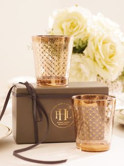 Pure Home + Living - Clear Criss Cross Printed Drinking Glasses