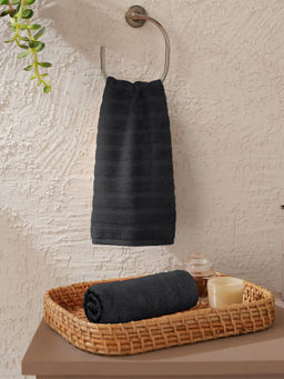 MYTRIDENT - Quick Dry Hand Towels Black (Pack of 2) (M)