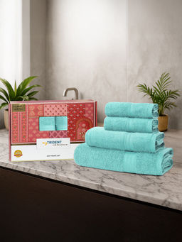 MYTRIDENT - Celebration Towel Set Mist Green (Set of 4) (L)
