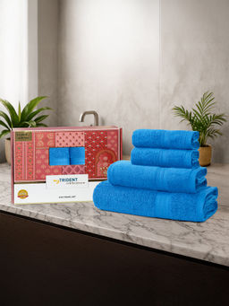 MYTRIDENT - Celebration Towel Set Perfect Blue (Set of 4) (L)