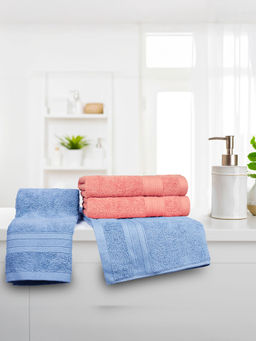 MYTRIDENT - Soft Comfort Air Rich Hand Towels Allure and Coral Haze (Pack of 4) (M)