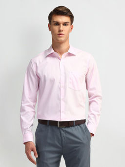 Arrow - Stripes Pink Full Sleeves Collar Neck Shirt