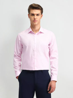 Arrow - Stripes Pink Full Sleeves Collar Neck Shirt