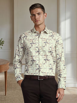 Arrow - Green Full Sleeves Collar Neck Shirt