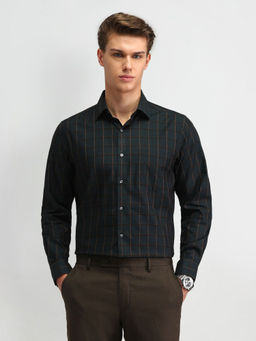 Arrow - Checks Green Full Sleeves Collar Neck Shirt