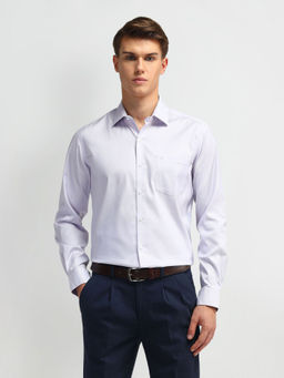 Arrow - Textured Lavender Full Sleeves Collar Neck Shirt