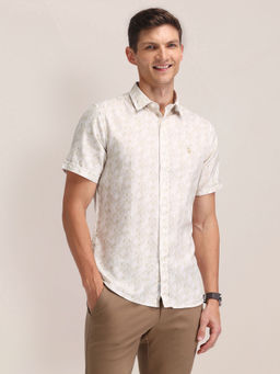 U.S. POLO ASSN. - Beige Half Sleeves Collar Neck Shirt