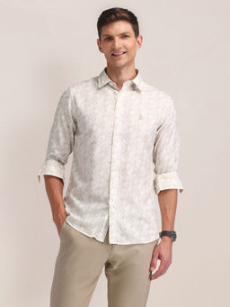 U.S. POLO ASSN. - Beige Full Sleeves Collar Neck Shirt
