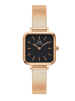 Daniel Wellington - Quadro Studio 22x22mm Black Dial Rose Gold Watch (DW00100518)