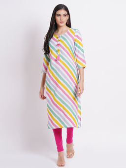 Suti - Rayon Print Straight Multi Color Kurta