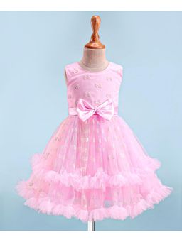 Mark & Mia - Sleeveless Party Embroidery and Bow Applique Dress - Pink