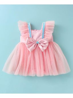 Mark & Mia - Frill Sleeves Party Dress- Pink