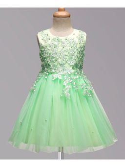 Mark & Mia - Sleeveless Party Floral Embroidery Dress- Light Green