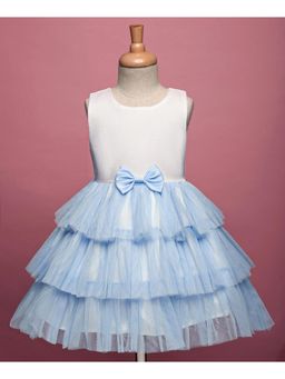 Mark & Mia - Sleeveless Solid Party Dress With Bow Applique - Light Blue