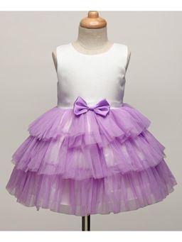 Mark & Mia - Sleeveless Solid Party Dress With Bow Applique - Purple