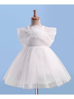 Mark & Mia - Party Dress Floral Corsage Applique - White