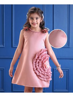 Mark & Mia - Sleeveless Short length Party Dress With Floral Corsage - Pink