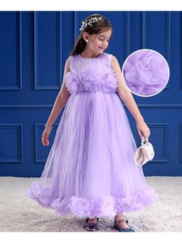 Mark & Mia - Sleeveless Party Dress With Floral Corsage and Ruffle - Lilac
