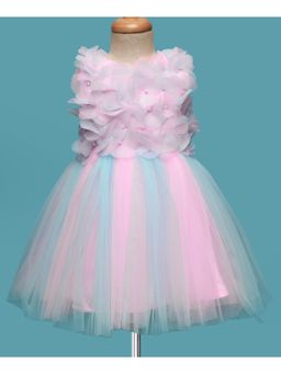 Mark & Mia - Sleeveless Party Dress With Floral Applique - Pink