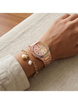 Carlton London - Women Grace Watch & Heart Pearl Bracelet - CLPLG137 (M)