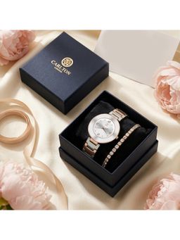 Carlton London - Women Juliette Watch & Tennis Bracelet - CLPLG141 (M)