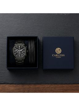 Carlton London - Men Parker & Leather Multi Strap & Watch - CLPLG142 (M)