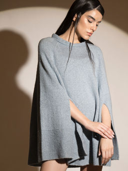 Khaleej - Blue Akoya Glitter Poncho