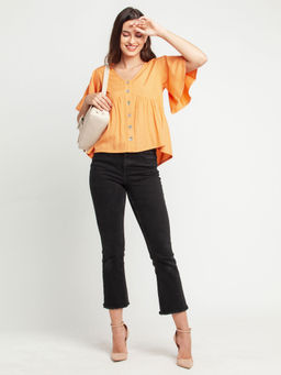 Zink London - Women's Peach Solid Top