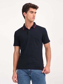 Levi's - Men's Solid Navy Blue Slim Fit Polo T-Shirt